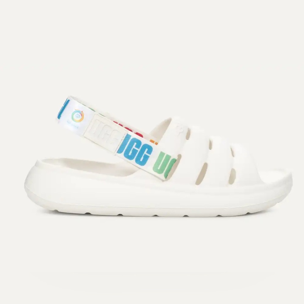 UGG Men’s White and Blue Sandals/Slides with Stylish Design US 15/EU 49.5. NWT